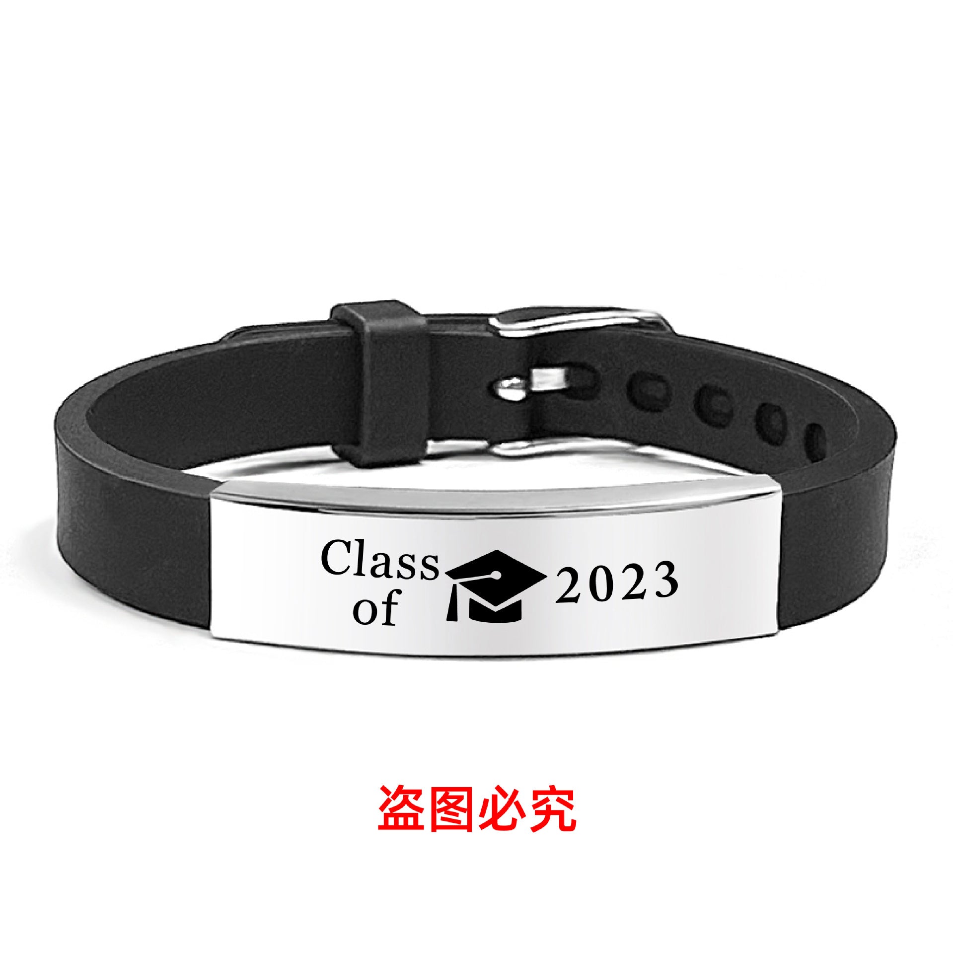 Wholesale Graduation Season Gift Engraved Stainless Steel Silicone Necklace