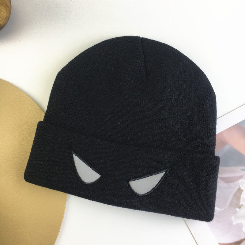 Wholesale Acrylic Autumn and Winter Reflective Devil's Eye Knitted Hats for Couples' Warm Woolen Hats