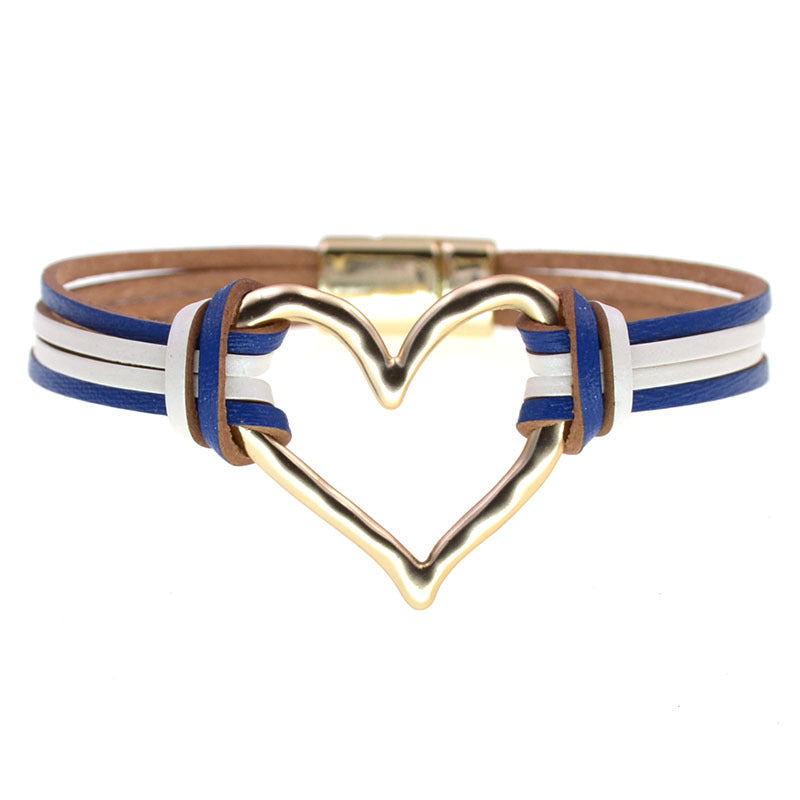 Wholesale Layered large heart-shaped women' s bracelet