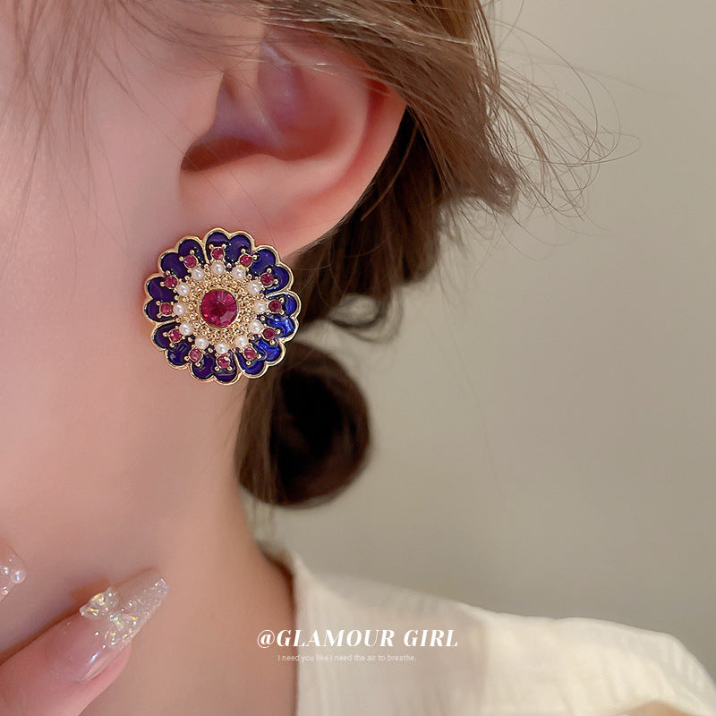 Wholesale Flowers Vintage Alloy Earrings