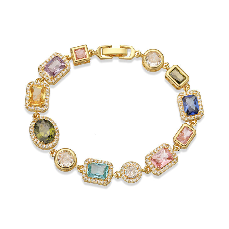Wholesale Luxury Geometric Colored Diamond Choker Necklace
