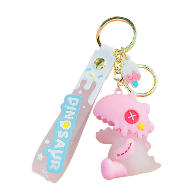 Wholesale PVC Ice Cream Dinosaur Keychain