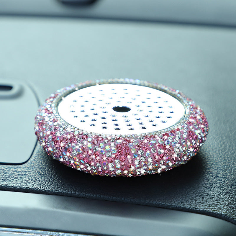 Wholesale Baby's Breath Car Ornament Base Diamond-encrusted Metal Aromatherapy Box