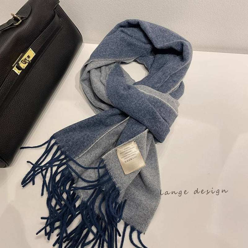 Wholesale Winter Warm Solid Color Double Sided Wool Scarf