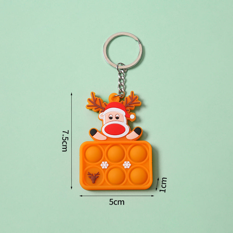 Wholesale New Bubble Music Christmas Unzip Silicone Keychain