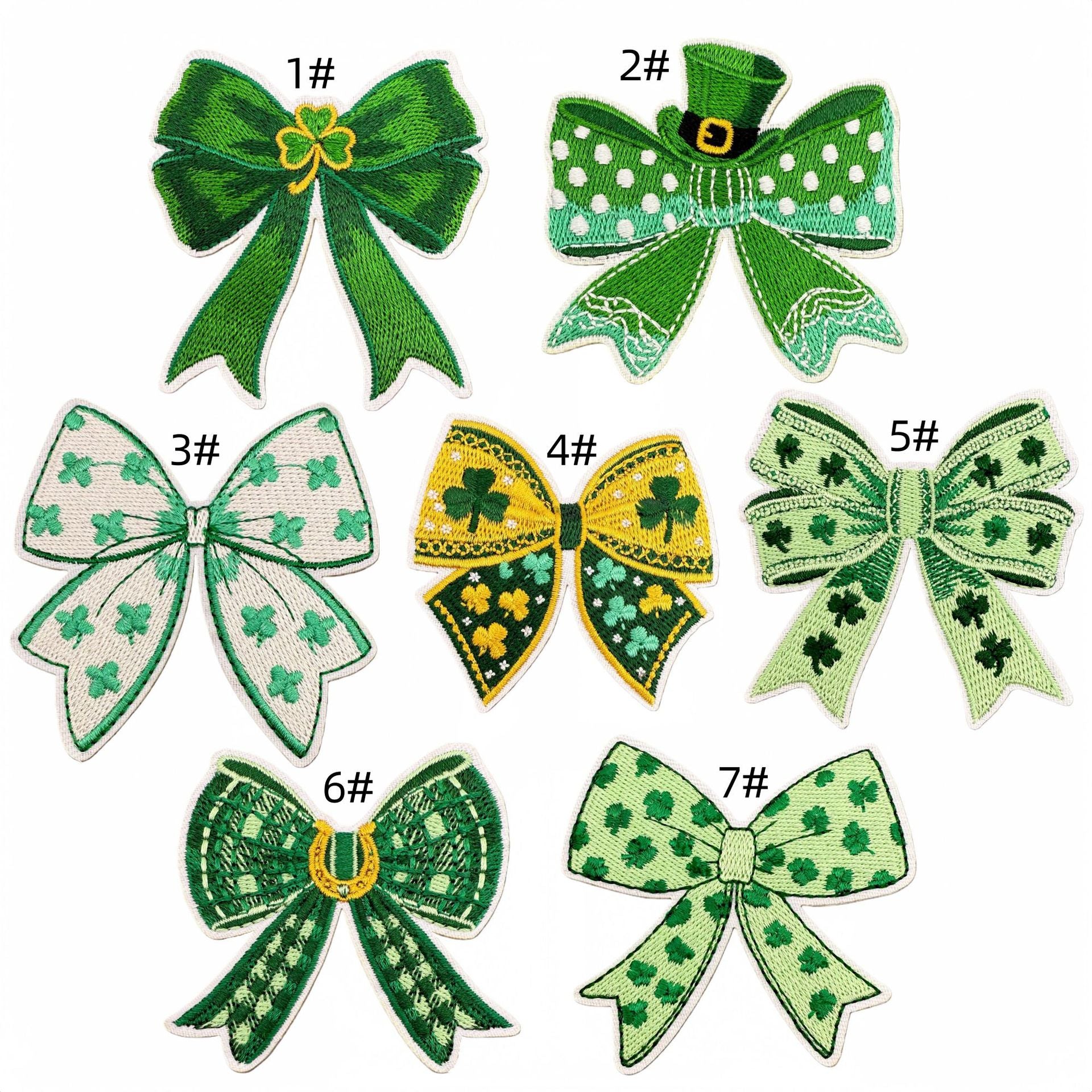 Wholesale St.  Patrick' s Day Butterfly and Shamrock Knot Embroidery DIY Patches