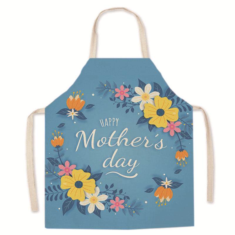 Wholesale Mother's Day Printed Apron Anti-Stain Linen Apron Home