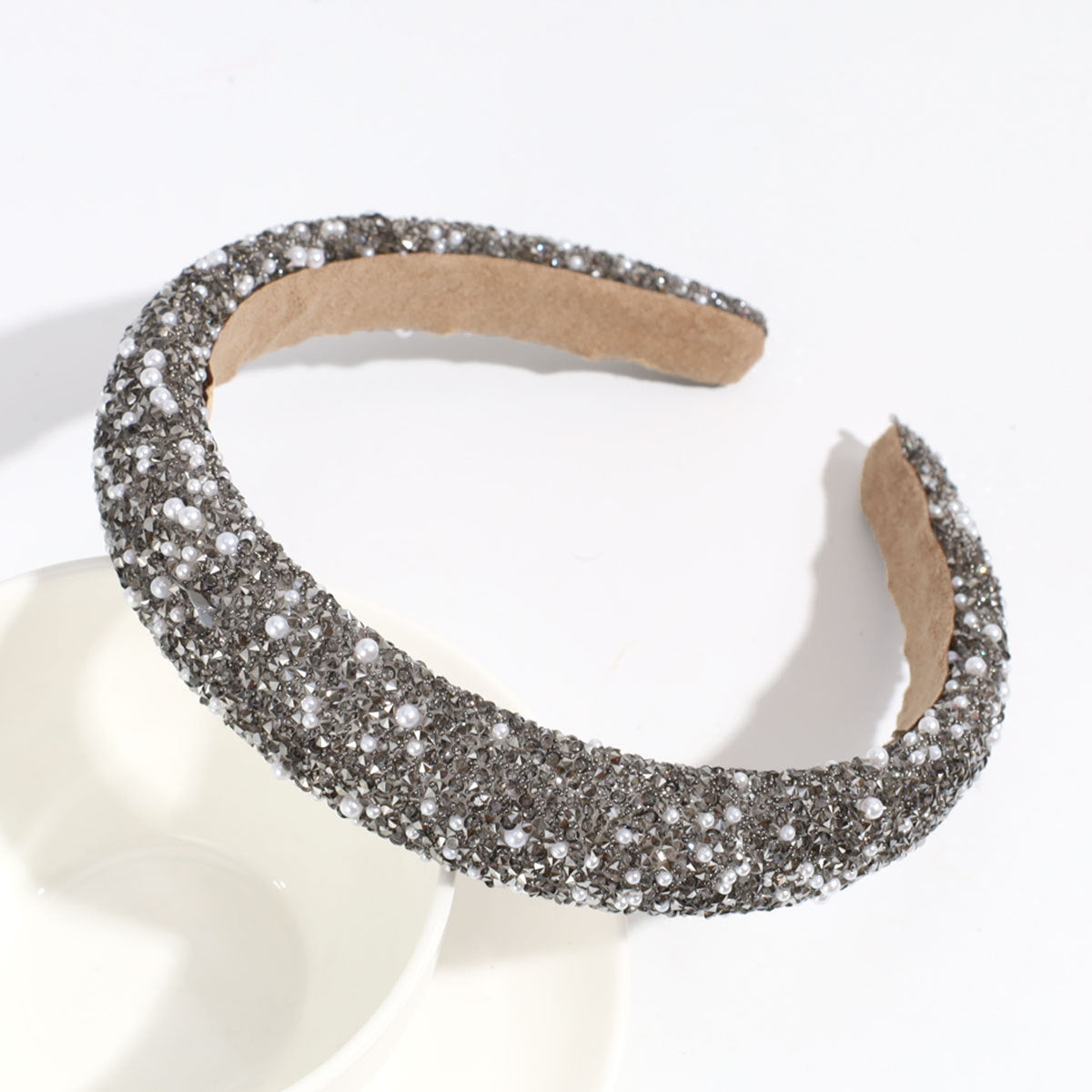 Wholesale Minimalist Imitation Pearl Sponge Rhinestone Headbands