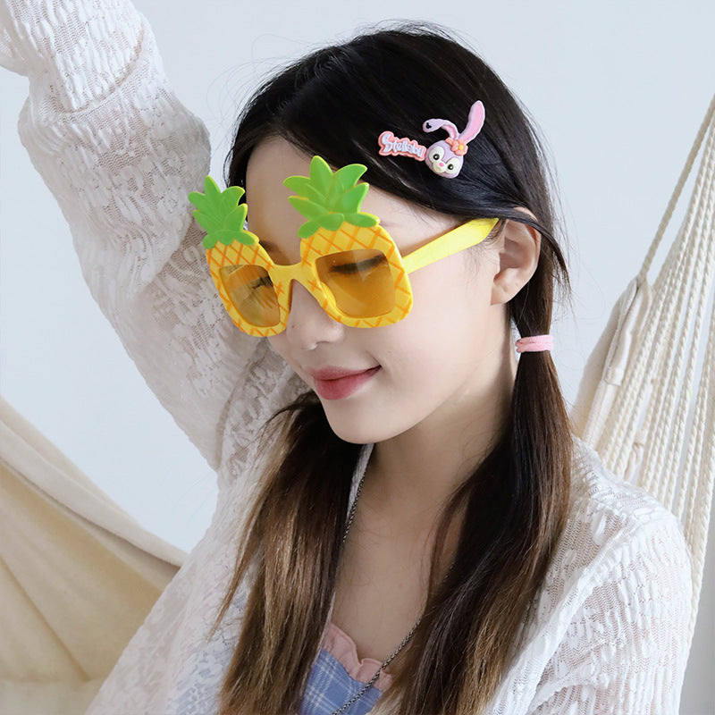 Wholesale Party Glasses Festival Party Pineapple Shaped Resin Sunglasses