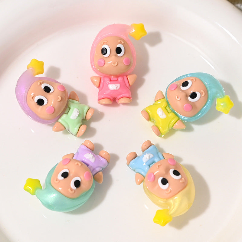 Wholesale 5pcs/pack DIY Cartoon Rubber Bead Plush Toy Keychain OLY Exclusive