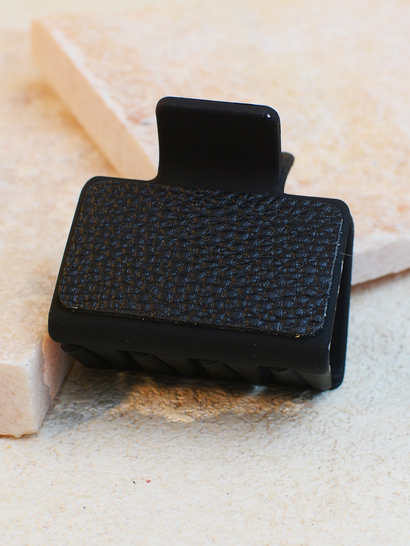 Wholesale Solid Color PU Leather Hairpin Shark Clip