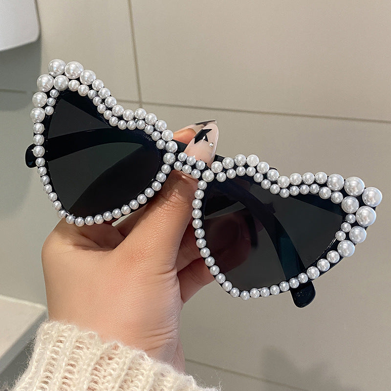 Wholesale Heart shaped Party Love Pearl Sunglasses