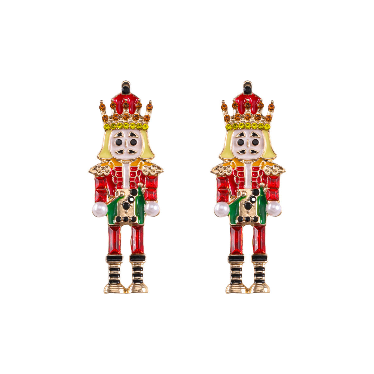 Wholesale Zinc Alloy Cartoon Red Soldier Drop Oil Earrings