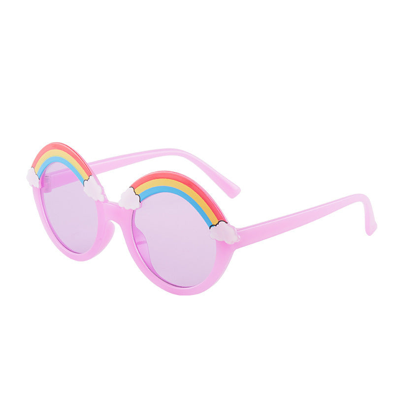 Wholesale PC Kids Rainbow Cute Round Frame Sunglasses