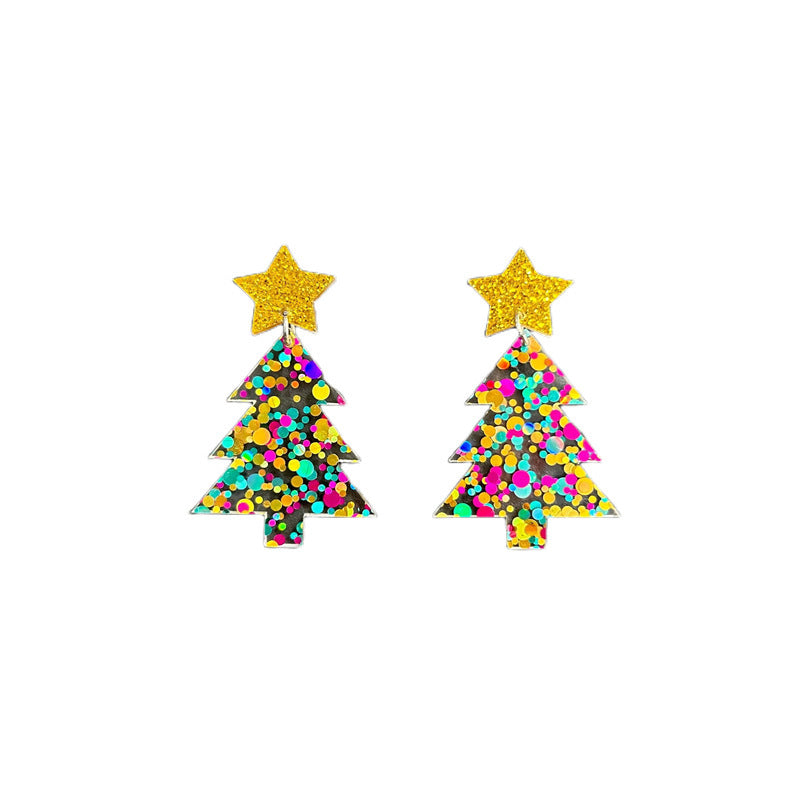 Wholesale Christmas Tree Rainbow Koala Dinosaur Cactus Acrylic Earrings