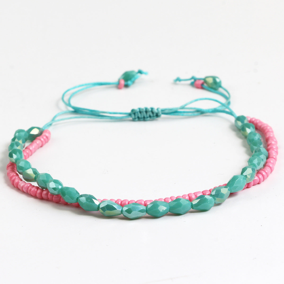 Wholesale Bohemian Style Hand-Woven Double-Layer Xiaomi Bead Crystal Bracelet