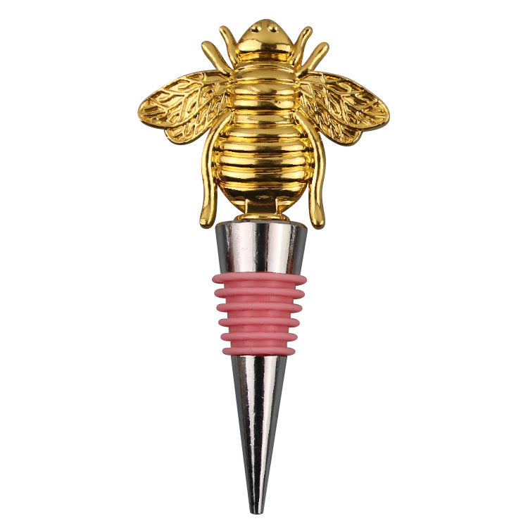 Wholesale DIY Bee Zinc Alloy Red Wine Stopper