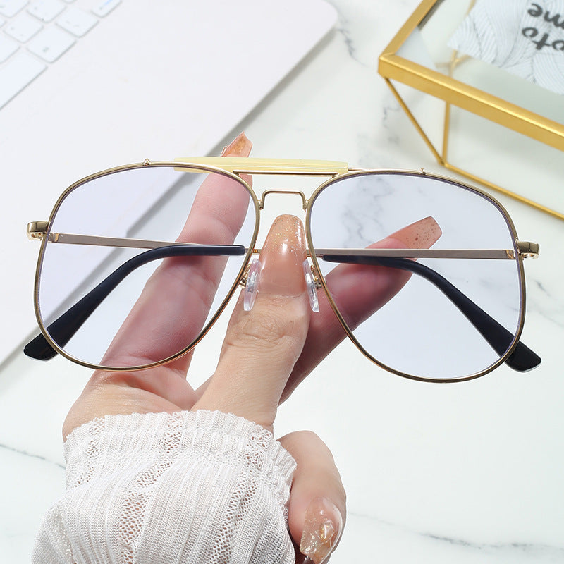 Wholesale  Ladies Toad Mirror Metal Large Frame Sunglasses 2024 New Sunglasses Ins Popular Same Style Sunglasses