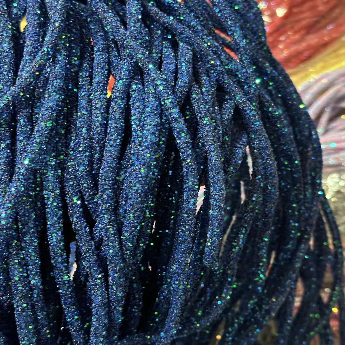 Wholesale  Diy seven-color sequin drill pipe glitter powder rope with rubber hose rainbow shoes and hats drill decorative rope jewelry
