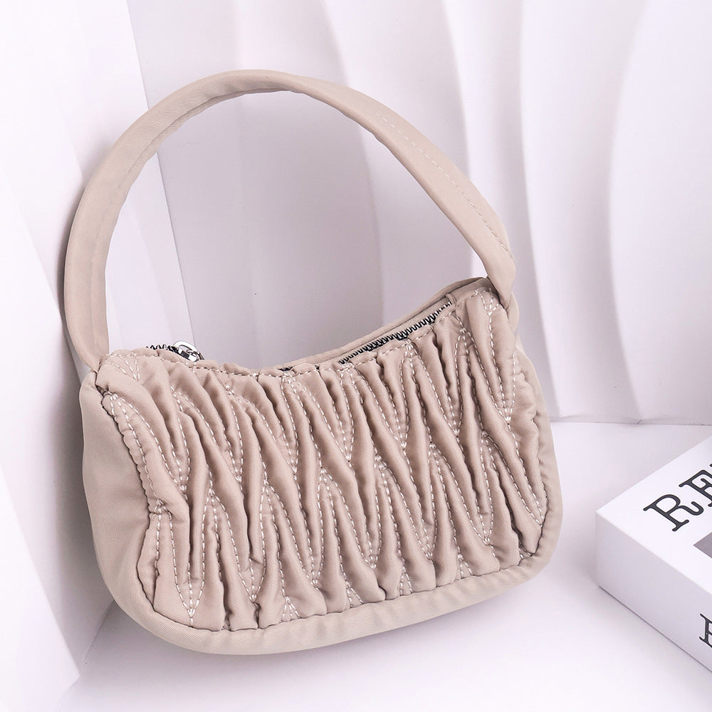 Wholesale Pleated Design Cloud Versatile Fashion Diamond Handbag