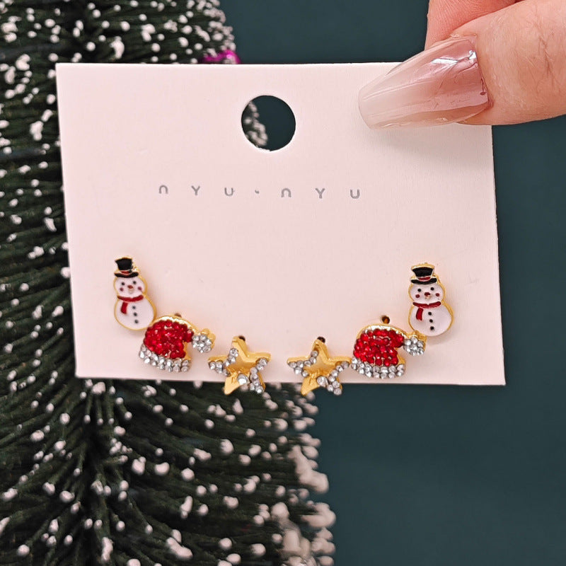 Wholesale Alloy Snowman  Gift Earrings