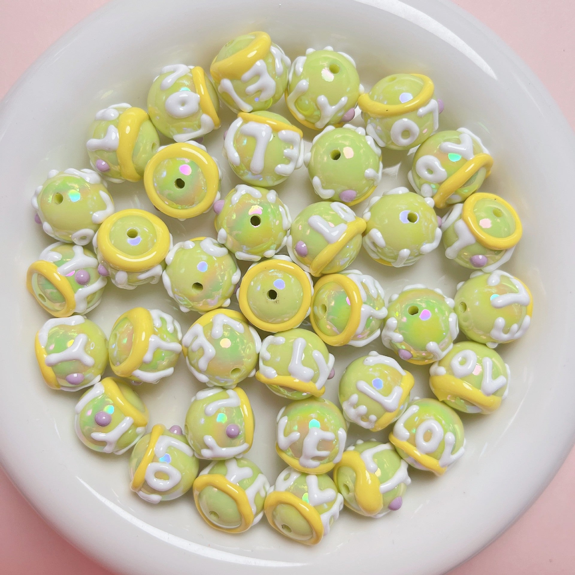 Wholesale Acrylic Hand Painted Cartoon Diy Beads