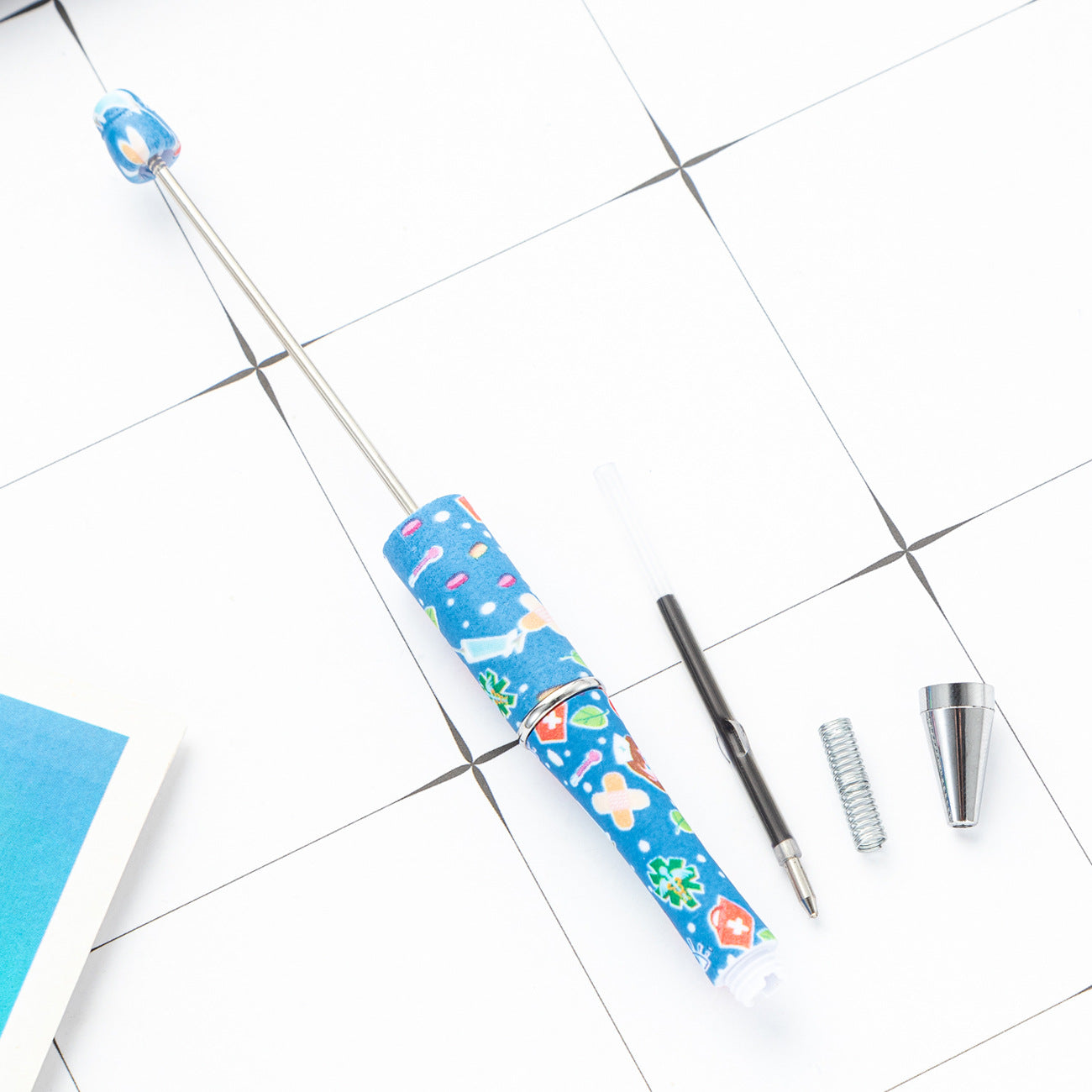 Wholesale Beadable Pen International Nurses Day Printed Plastic Pen DIY for Beaded