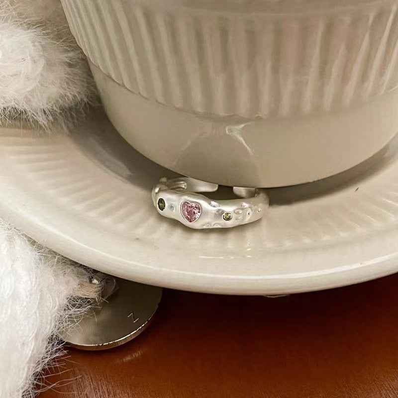 Wholesale Dopamine Love Colored Zircon Open Ring