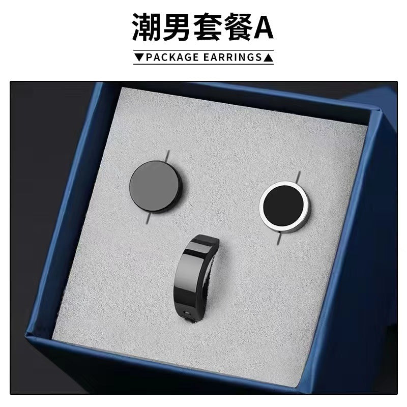 Wholesale Minimalist Titanium Steel Individual Personalized Set Trendy Earrings