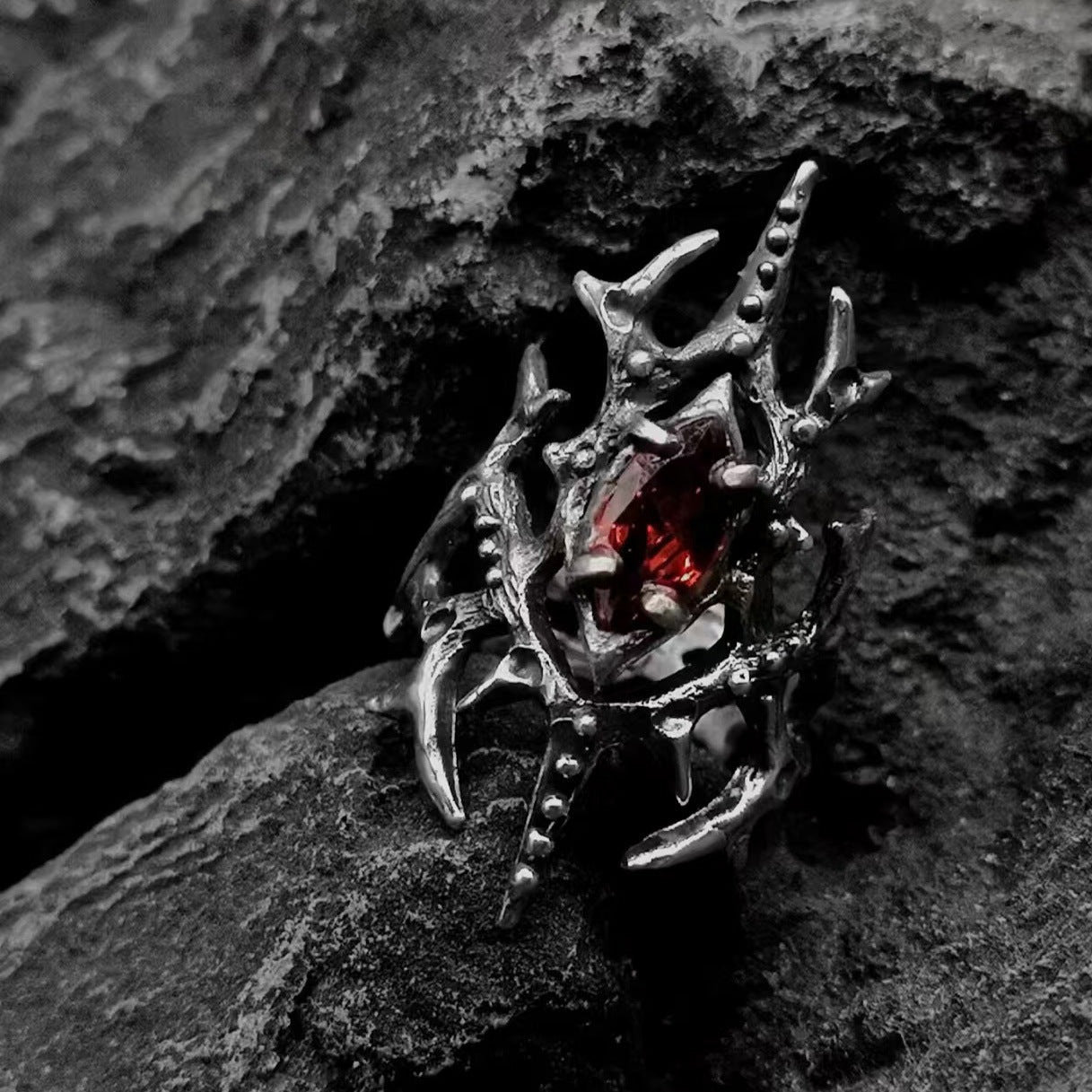 Wholesale Dark Vampire Open Ring Gothic Punk