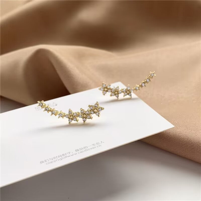 Wholesale Big Dipper Zircon Stud Earrings Silver Tone Trendy Jewelry Accessory For Everyday Wear And Boutique Resale