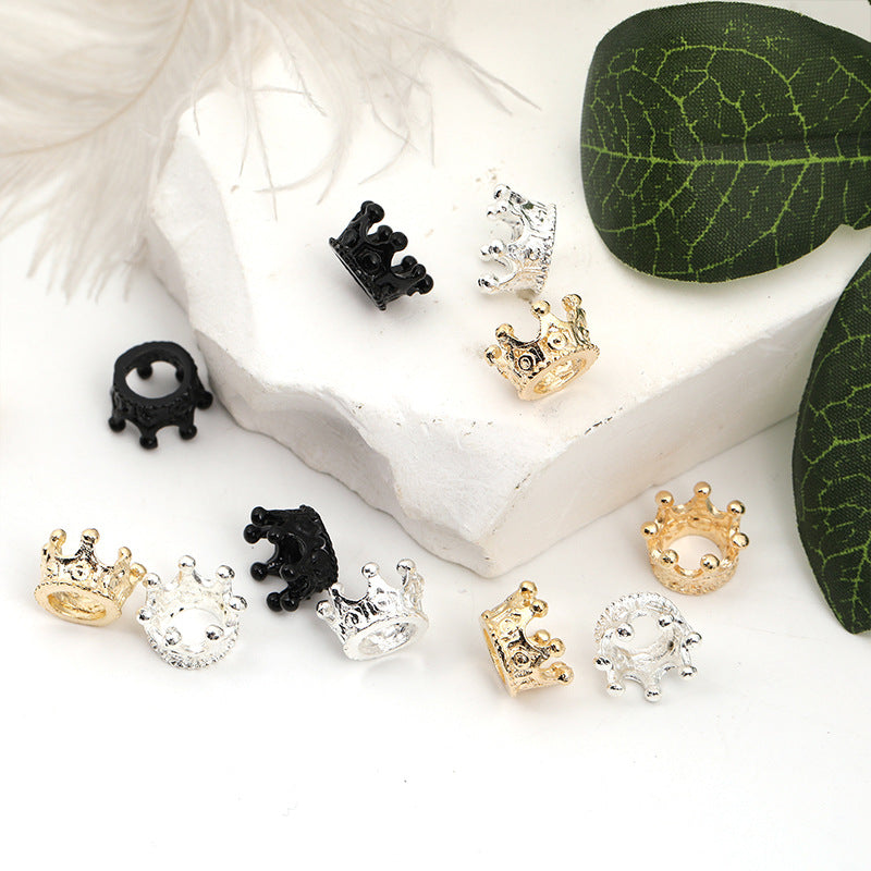 Wholesale 100pcs Three-dimensional Small Crown Beads Diy Alloy Jewelry Accessories Spacer