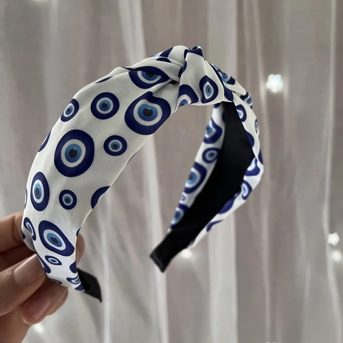 Wholesale Leopard Print Floral Chiffon Cross Elastic Headband