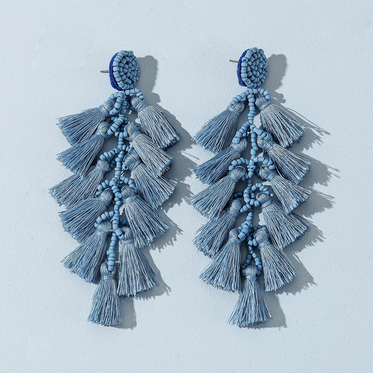 Wholesale Rice Beads Tassel Fabric Earrings
