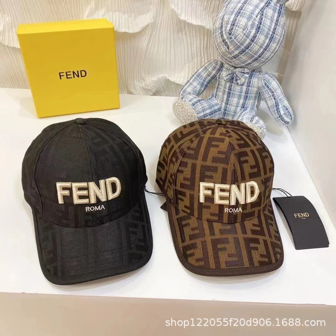 Wholesale Spring and Summer New Casual All-match Fashion Sunscreen Cap Embroidered Full Print Letter Double F Baseball Cap