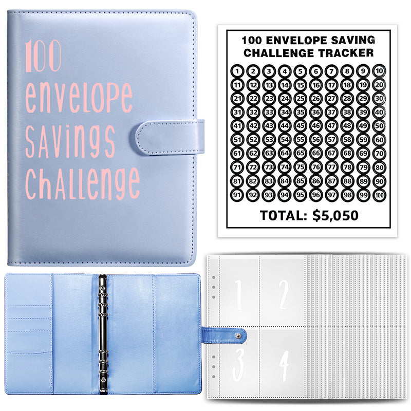 Wholesale of 100 Envelope Challenge PU Deposit Book Loose Leaf Cash Notebook