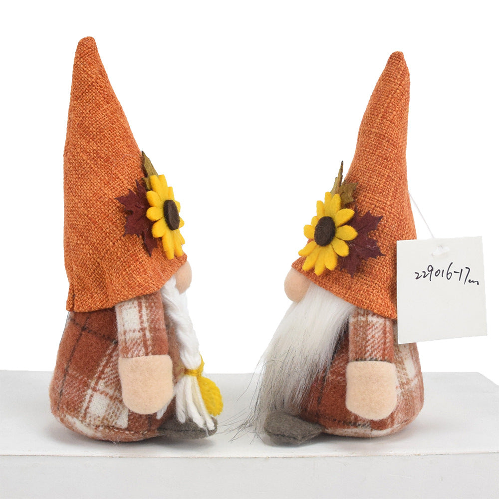Wholesale Harvest Festival Autumn Faceless Doll Brown Plush Gnome Ornament