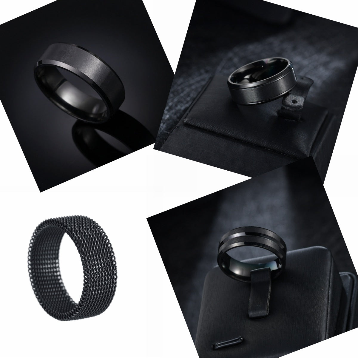Wholesale Men's Titanium Steel Black Ring