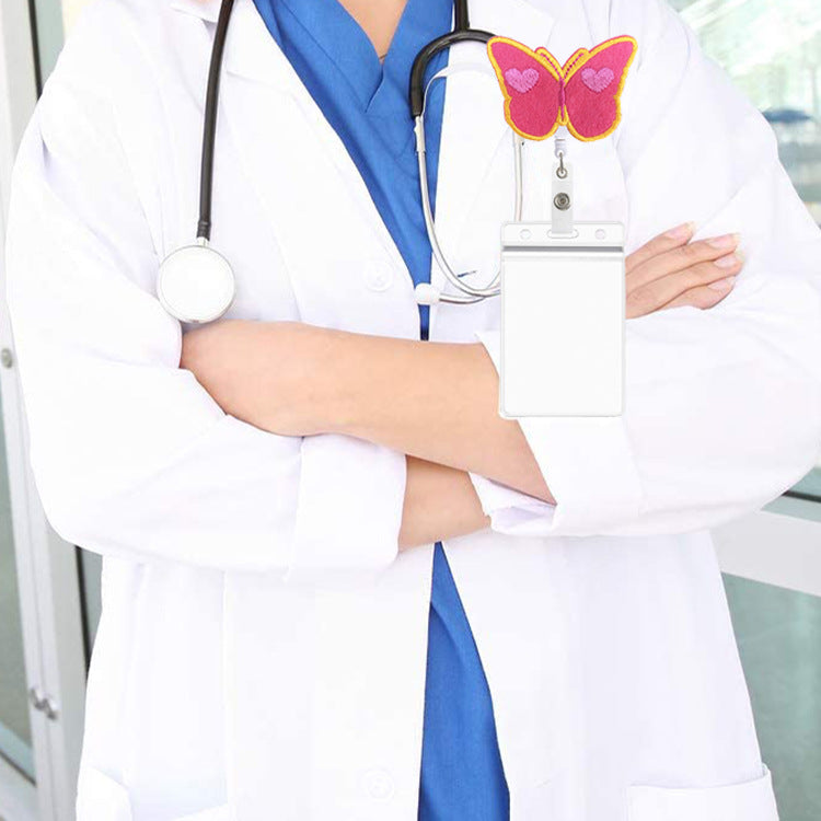 Wholesale Badge Reels ABS Butterfly Retractable Keychain