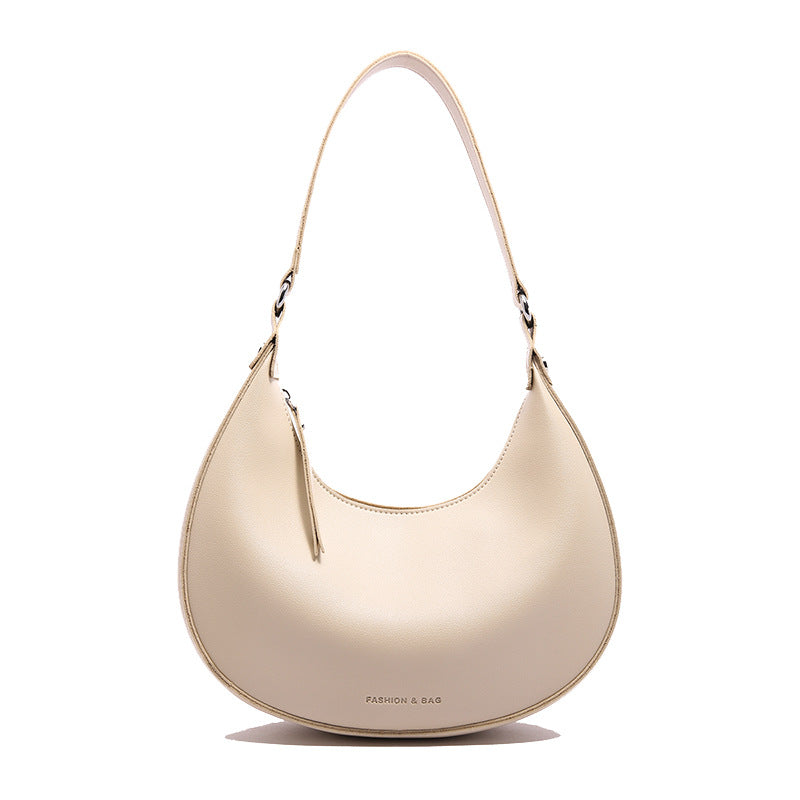 Wholesale Solid color half-moon bag, elegant, simple and trendy
