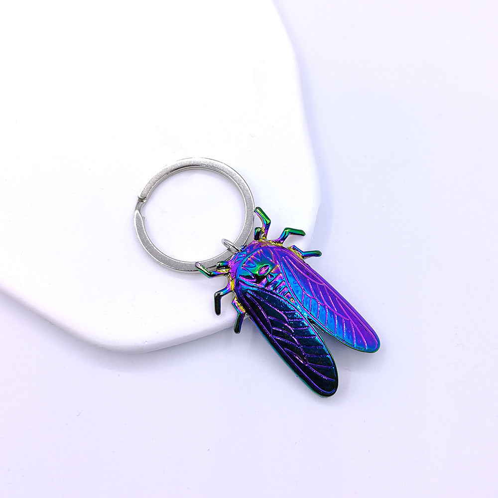 Wholesale Stainless Steel Colorful Dragonfly Keychains
