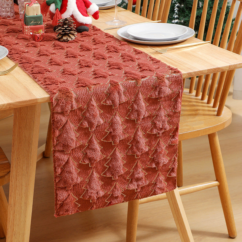 Wholesale Christmas Quilted Sequin Table Flag Tablecloth Christmas Party Decoration Shopping Mall Layout Tablecloth