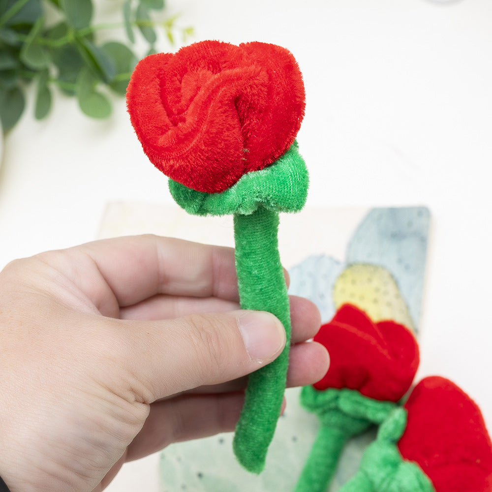 Wholesale  Fabric Sunflower Rose Plush Toy Curtain Buckle Valentine' s Day Bouquet