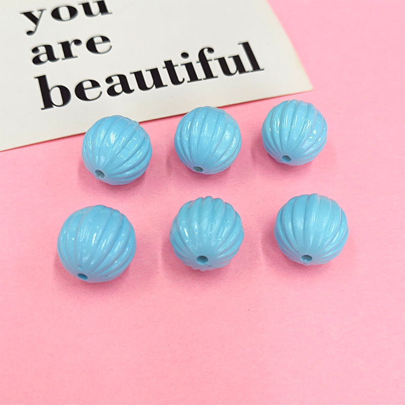 Wholesale 100pcs/Pack Baked Paint Pumpkin 16mm Macaron DIY Handmade Acrylic Beads