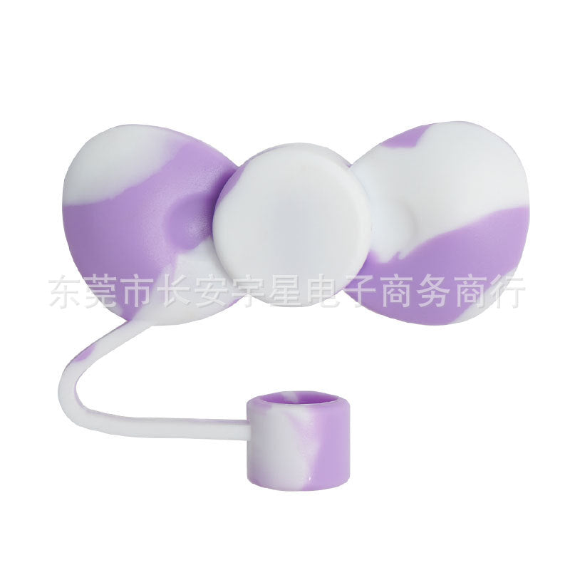 Wholesale cute bow straw plug dust cap 10mm straw lid straw accessories