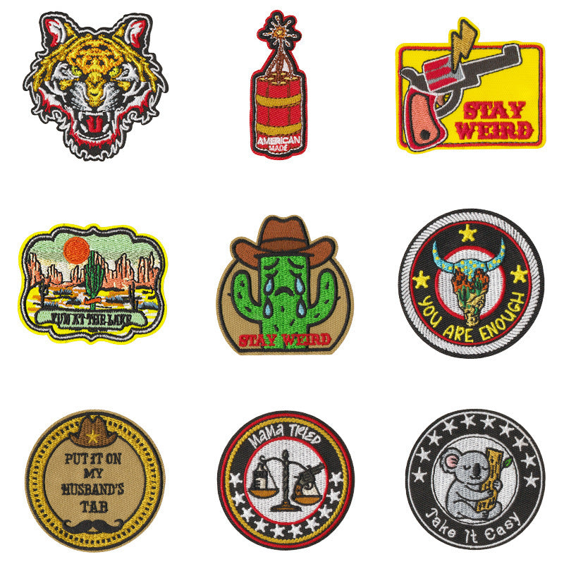 Wholesale Western Cowboy Cartoon Embroidered Patches Set Of 9 DIY Decorative et Gift