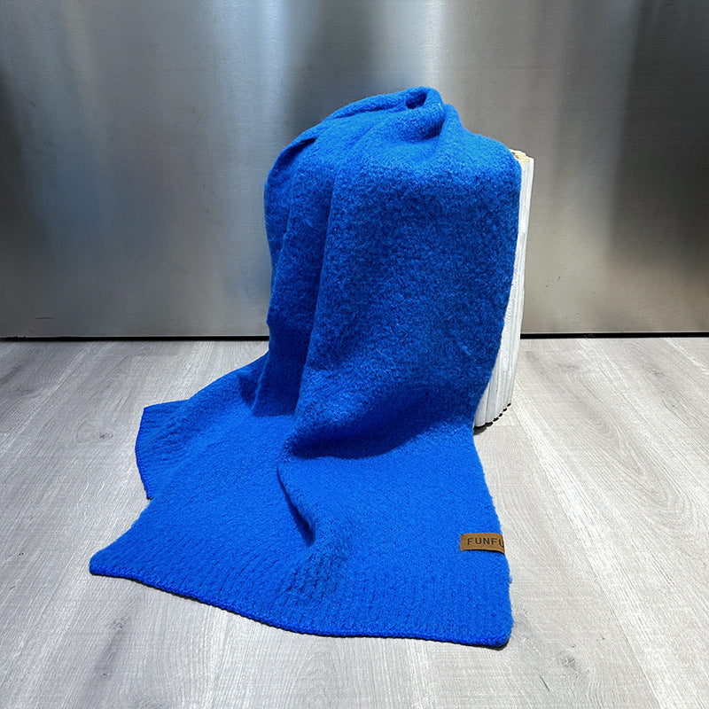 Wholesale Autumn and Winter Warm Solid Color High-end Knitted Scarf