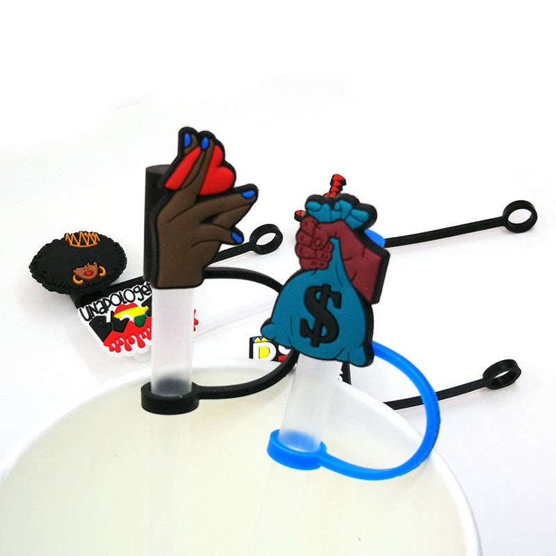 Wholesale 10PCS Street Culture Straw Set Silicone Dust Stopper Straw Tube Cap