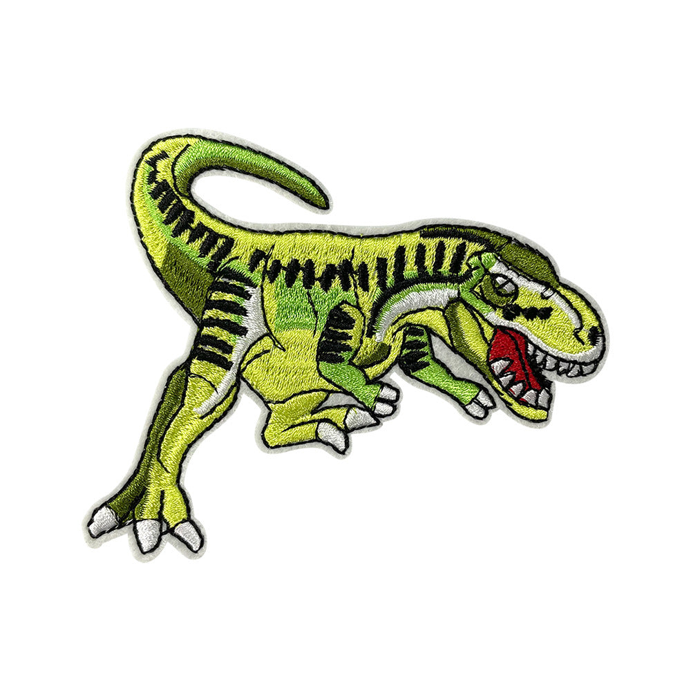 Wholesale Stylish Dinosaur Embroidered Patch With Hot Melt Glue For Kids Coats And Jeans