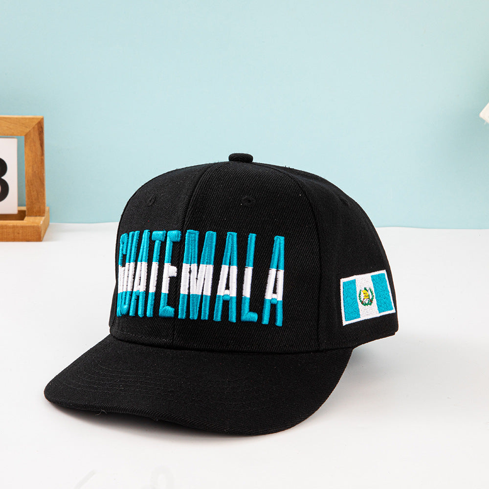 Wholesale Multi country flag hat color blocked flat brimmed baseball cap